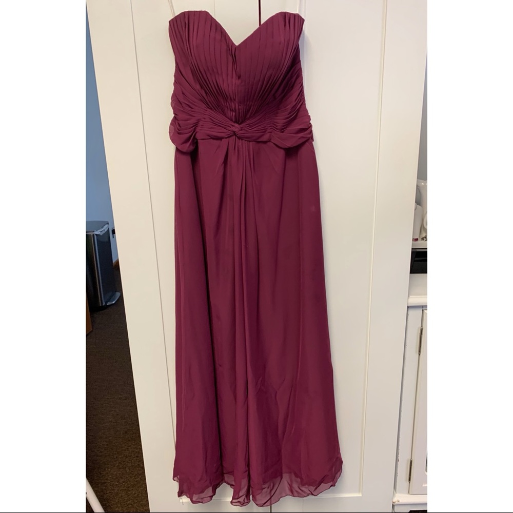 Bari Jay Plum Strapless Evening Gown